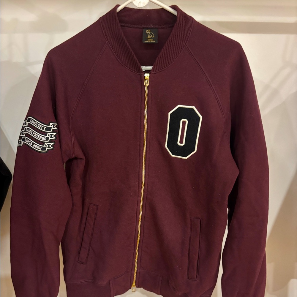 OVO Burgundy Zip Up Sweater
